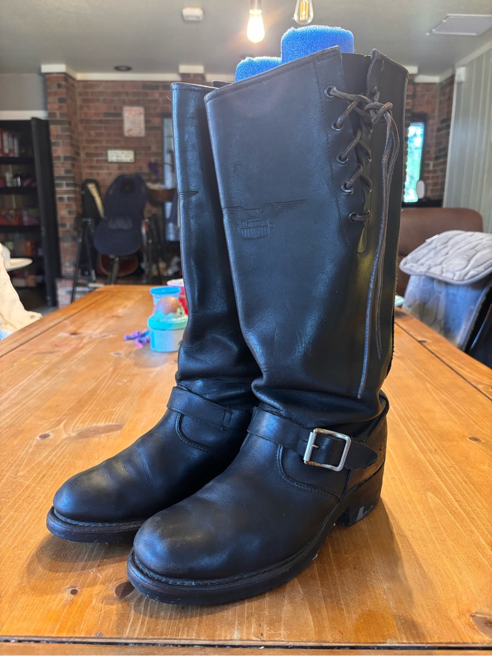 Vintage Chippewa 20242 mens Easy Rider leather biker boots USA black 8.5
